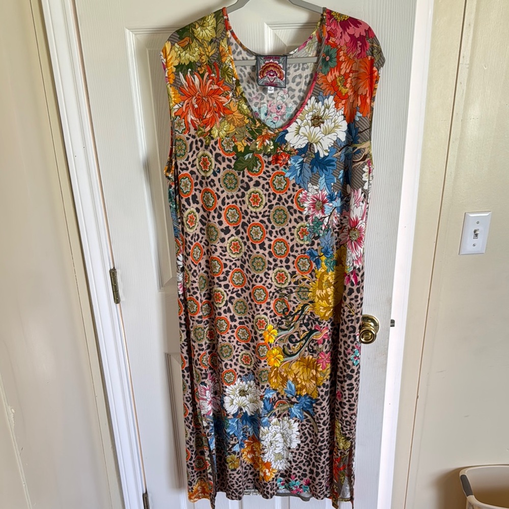 Floral Multicolor Johnny Was Sleeveless Dress